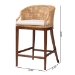 bali & pari Lumajang Bohemian Light Honey Rattan and Wood Bar Stool - Lumajang-Light Honey/Light Brown Rattan-BS