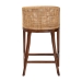 bali & pari Lumajang Bohemian Light Honey Rattan and Wood Bar Stool - Lumajang-Light Honey/Light Brown Rattan-BS
