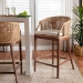 bali & pari Lumajang Bohemian Light Honey Rattan and Wood Bar Stool - Lumajang-Light Honey/Light Brown Rattan-BS