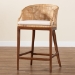 bali & pari Lumajang Bohemian Light Honey Rattan and Wood Bar Stool - Lumajang-Light Honey/Light Brown Rattan-BS