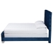 Baxton Studio Emlyn Glam and Luxe Navy Blue Velvet Fabric Queen Size Panel Bed - Emlyn-Navy Blue-Queen