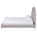 Baxton Studio Acosta Glam and Luxe Light Grey Velvet Seashell-Headboard Queen Size Platform Bed - CF9434-Light Grey-Queen