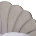 Baxton Studio Acosta Glam and Luxe Light Grey Velvet Seashell-Headboard Queen Size Platform Bed - CF9434-Light Grey-Queen