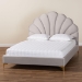 Baxton Studio Acosta Glam and Luxe Light Grey Velvet Seashell-Headboard Queen Size Platform Bed - CF9434-Light Grey-Queen
