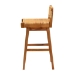 bali & pari Asgart Bohemian Natural Rattan and Mahogany Wood Bar Stool - Asgart-SVN089-Mahogany/Rattan-BS