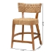 bali & pari Sabit Bohemian Seagrass and Mahogany Wood Counter Stool - Sabit-SVN087-Mahogany/Seagrass-CS