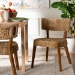 bali & pari Sabit Bohemian Seagrass and Mahogany Wood Dining Chair - Sabit-SVN086-Mahogany/Seagrass-DC