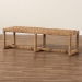 bali & pari Cipally Bohemian Seagrass and Mahogany Wood Accent Bench - Cipally-SVN088-Mahogany/Seagrass-Bench