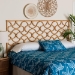 bali & pari Kalcya Bohemian Natural Rattan King Size Standalone Headboard - WS30503-1B W1200-Natural Rattan-HB-King