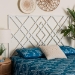 bali & pari Lavali Bohemian White Rattan Queen Size Standalone Headboard - WS30503-6 W162-White Rattan-HB-Queen