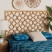bali & pari Kalcya Bohemian Natural Rattan Queen Size Standalone Headboard - WS30503-1B W162-Natural Rattan-HB-Queen