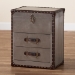 Baxton Studio Calidore Vintage Silver Metal 2-Drawer End Table - JY24A012-Wooden-ET