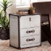 Baxton Studio Calidore Vintage Silver Metal 2-Drawer End Table - JY24A012-Wooden-ET