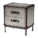 Baxton Studio Jacey Vintage Silver Metal 2-Drawer End Table