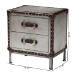 Baxton Studio Jacey Vintage Silver Metal 2-Drawer End Table - JY24A032-Wooden-Cabinet