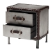 Baxton Studio Jacey Vintage Silver Metal 2-Drawer End Table - JY24A032-Wooden-Cabinet