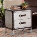 Baxton Studio Jacey Vintage Silver Metal 2-Drawer End Table - JY24A032-Wooden-Cabinet