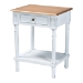 Baxton Studio Legrand Classic French Two-Tone White and Natural Brown 1-Drawer End Table