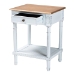 Baxton Studio Legrand Classic French Two-Tone White and Natural Brown 1-Drawer End Table - JY23B395-Wooden White/Light Brown-ET