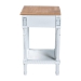 Baxton Studio Legrand Classic French Two-Tone White and Natural Brown 1-Drawer End Table - JY23B395-Wooden White/Light Brown-ET