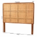 bali & pari Caspia Bohemian Natural Rattan and Mahogany Wood Queen Size Headboard - Caspia-Teak-HB-Queen-KD