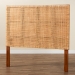 bali & pari Lesia Bohemian Natural Rattan and Mahogany Wood Queen Size Headboard - Lesia-Teak-HB-Queen-KD