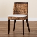 bali & pari Abbas Bohemian Seagrass and Dark Brown Wood Dining Chair - MD-39696 Magic-Dark Brown/Abaca Natural-DC