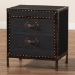 Baxton Studio Laura Vintage Black Canvas 2-Drawer End Table Trunk - JY23B236-Laura Black Trunk-ET
