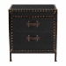 Baxton Studio Laura Vintage Black Canvas 2-Drawer End Table Trunk - JY23B236-Laura Black Trunk-ET