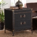 Baxton Studio Laura Vintage Black Canvas 2-Drawer End Table Trunk - JY23B236-Laura Black Trunk-ET