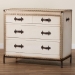 Baxton Studio Benton Vintage White Canvas 4-Drawer Storage Cabinet - JY23B238-White-Cabinet