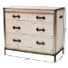 Baxton Studio Benton Vintage White Canvas 4-Drawer Storage Cabinet - JY23B238-White-Cabinet