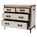 Baxton Studio Benton Vintage White Canvas 4-Drawer Storage Cabinet - JY23B238-White-Cabinet