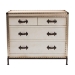 Baxton Studio Benton Vintage White Canvas 4-Drawer Storage Cabinet - JY23B238-White-Cabinet