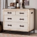 Baxton Studio Benton Vintage White Canvas 4-Drawer Storage Cabinet - JY23B238-White-Cabinet