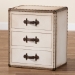 Baxton Studio Mallison Vintage White Canvas 3-Drawer End Table - JY23B241-White-ET