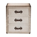 Baxton Studio Mallison Vintage White Canvas 3-Drawer End Table - JY23B241-White-ET