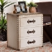 Baxton Studio Mallison Vintage White Canvas 3-Drawer End Table - JY23B241-White-ET