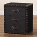 Baxton Studio Mallison Vintage Black Canvas 3-Drawer End Table - JY23B241-Black-ET