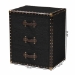 Baxton Studio Mallison Vintage Black Canvas 3-Drawer End Table - JY23B241-Black-ET