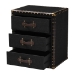 Baxton Studio Mallison Vintage Black Canvas 3-Drawer End Table - JY23B241-Black-ET