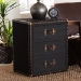 Baxton Studio Mallison Vintage Black Canvas 3-Drawer End Table - JY23B241-Black-ET