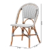 bali & pari Genica Classic French Two-Tone Navy and White Weaving and Natural Rattan Bistro Chair - DC613-Rattan-Navy/White-DC No Arm