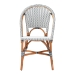 bali & pari Genica Classic French Two-Tone Navy and White Weaving and Natural Rattan Bistro Chair - DC613-Rattan-Navy/White-DC No Arm