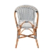 bali & pari Genica Classic French Two-Tone Navy and White Weaving and Natural Rattan Bistro Chair - DC613-Rattan-Navy/White-DC No Arm