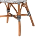 bali & pari Genica Classic French Two-Tone Navy and White Weaving and Natural Rattan Bistro Chair - DC613-Rattan-Navy/White-DC No Arm