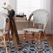 bali & pari Genica Classic French Two-Tone Navy and White Weaving and Natural Rattan Bistro Chair - DC613-Rattan-Navy/White-DC No Arm
