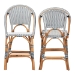 bali & pari Genica Classic French Two-Tone Navy and White Weaving and Natural Rattan 2-Piece Counter Stool Set - DC613-Rattan-Navy/White-CS No Arm