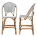bali & pari Genica Classic French Two-Tone Navy and White Weaving and Natural Rattan 2-Piece Counter Stool Set - DC613-Rattan-Navy/White-CS No Arm