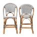 bali & pari Genica Classic French Two-Tone Black and White Weaving and Natural Rattan 2-Piece Counter Stool Set - DC613-Rattan-Black/White-CS No Arm